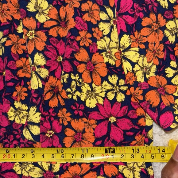 APRICOT Floral Midi Dress Sz4 Tradwife Boho Cottage Preppy Spring Flower Classic - Picture 8 of 13